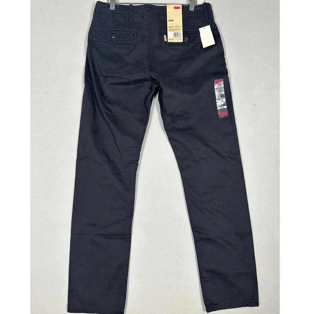NEW Levis Chino Pants Mens 30X30 Dark Navy Regular Fit Tapered Leg White Tab